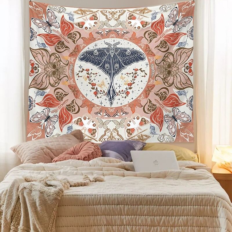 Skull Moth Boho Tapestry AESTHETIC_Fairycore fairy fairycore SUB CATEGORY_Tapestries