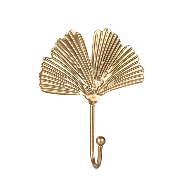 Golden Leaf Wall Hook metal hook robe hook wall key holder