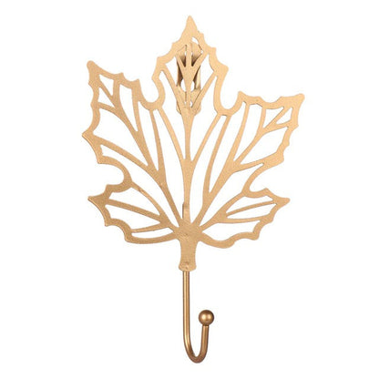 Golden Leaf Wall Hook metal hook robe hook wall key holder