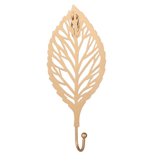 Golden Leaf Wall Hook metal hook robe hook wall key holder