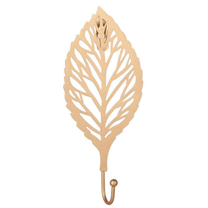 Golden Leaf Wall Hook metal hook robe hook wall key holder