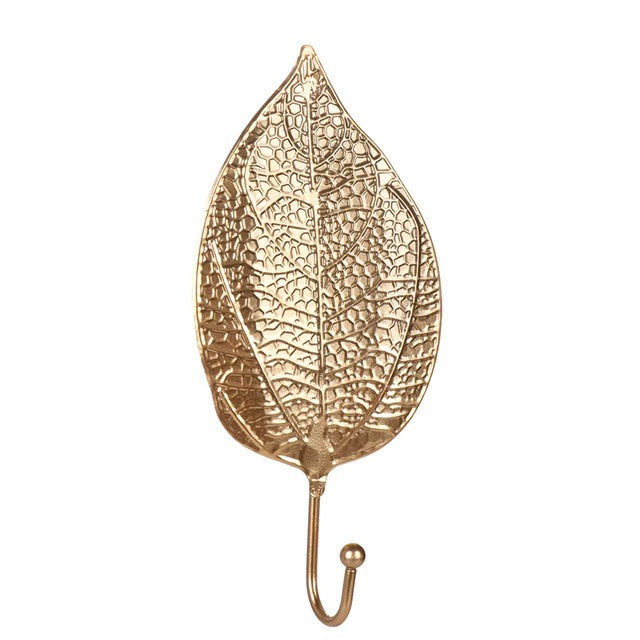 Golden Leaf Wall Hook metal hook robe hook wall key holder