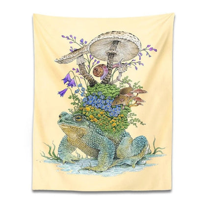 Old Forest Frog Tapestry mushroom frog