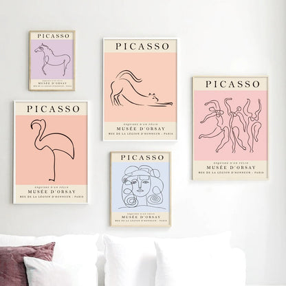 Colored Picasso Outlines Canvas Posters coutout cut outs outline picasso SUB CATEGORY_Posters