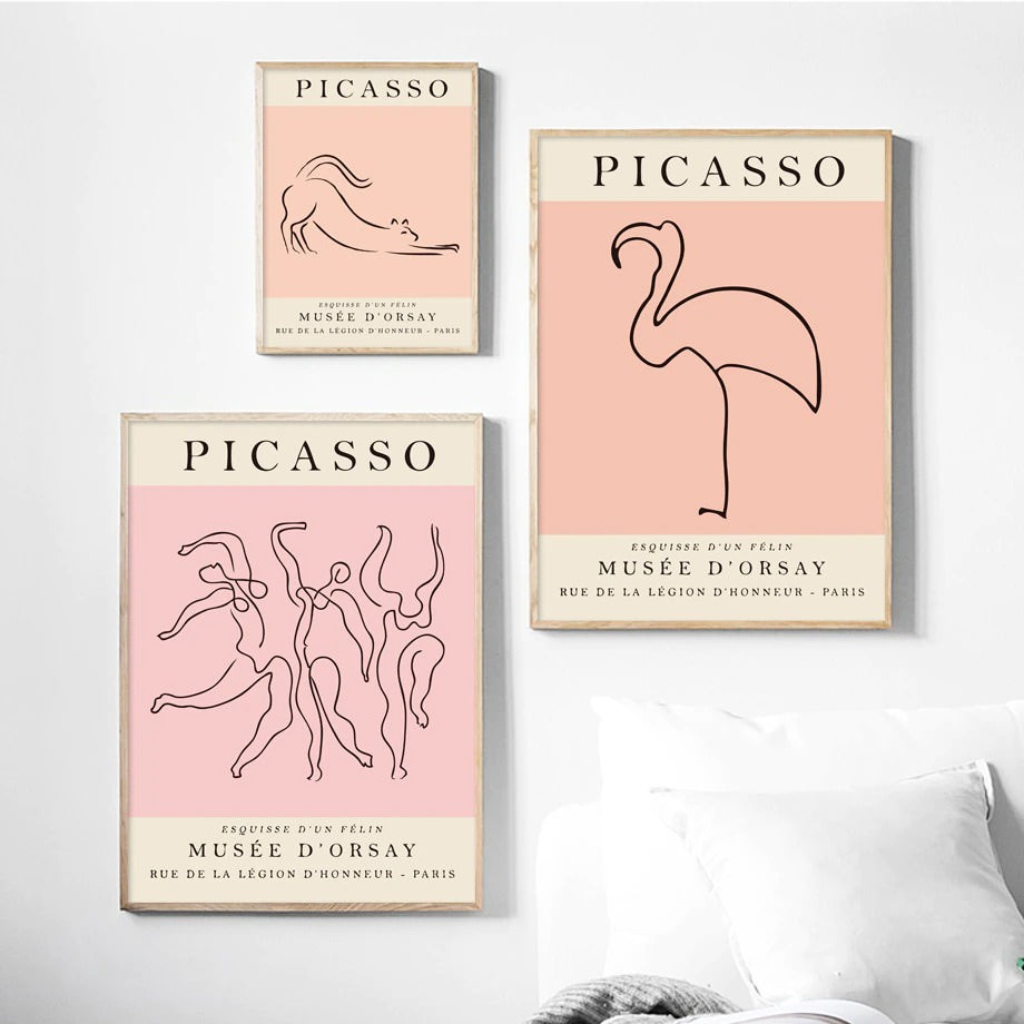 Colored Picasso Outlines Canvas Posters coutout cut outs outline picasso SUB CATEGORY_Posters