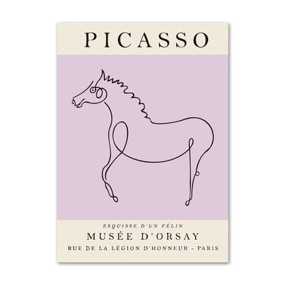 Colored Picasso Outlines Canvas Posters coutout cut outs outline picasso SUB CATEGORY_Posters