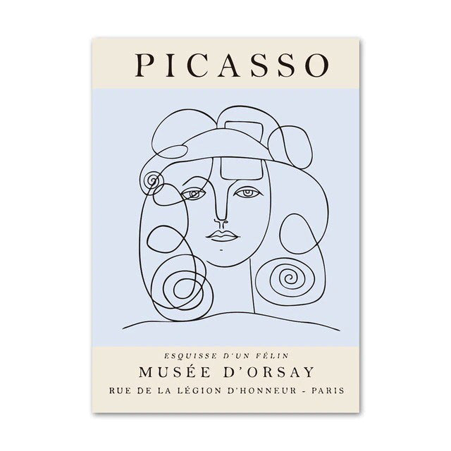 Colored Picasso Outlines Canvas Posters coutout cut outs outline picasso SUB CATEGORY_Posters