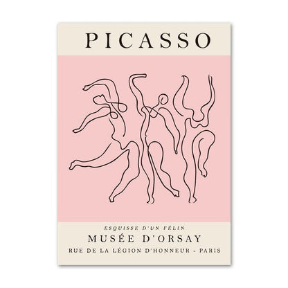 Colored Picasso Outlines Canvas Posters coutout cut outs outline picasso SUB CATEGORY_Posters