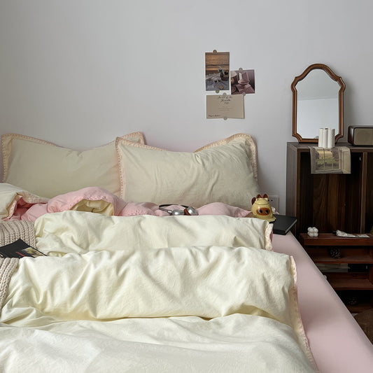 Pale Pink & Yellow Pastel Bedding Set