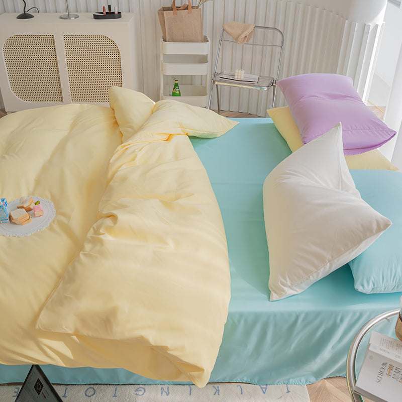 Summertime Bedding Set AESTHETIC_Danish Pastel AESTHETIC_Soft Girl bed sheet bedsheets SUB CATEGORY_Bedding Sets yellow duvet cover