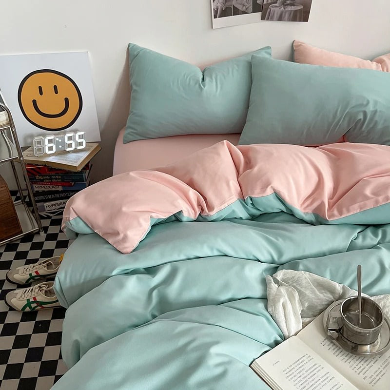 Pastel Double-Sided Aesthetic Bedding Set