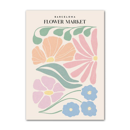 Pastel Flower Market Canvas Posters floral pale pastel sage SUB CATEGORY_Posters