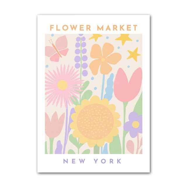 Pastel Flower Market Canvas Posters floral pale pastel sage SUB CATEGORY_Posters