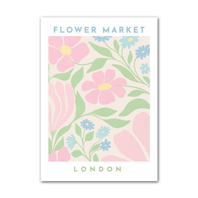 Pastel Flower Market Canvas Posters floral pale pastel sage SUB CATEGORY_Posters