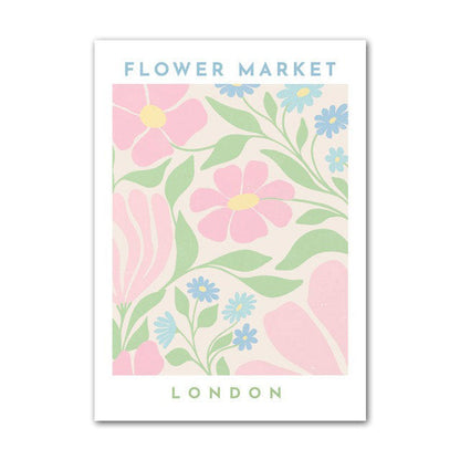 Pastel Flower Market Canvas Posters floral pale pastel sage SUB CATEGORY_Posters