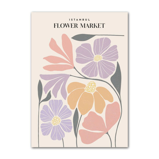 Pastel Flower Market Canvas Posters floral pale pastel sage SUB CATEGORY_Posters