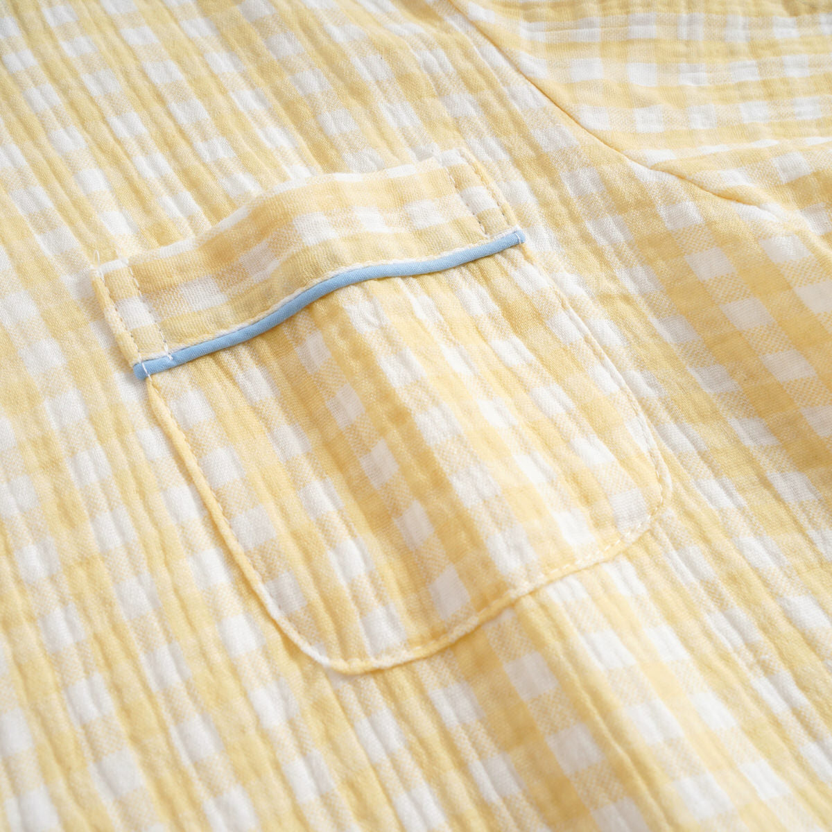 Short-Sleeve Pastel Gingham Pajama Set