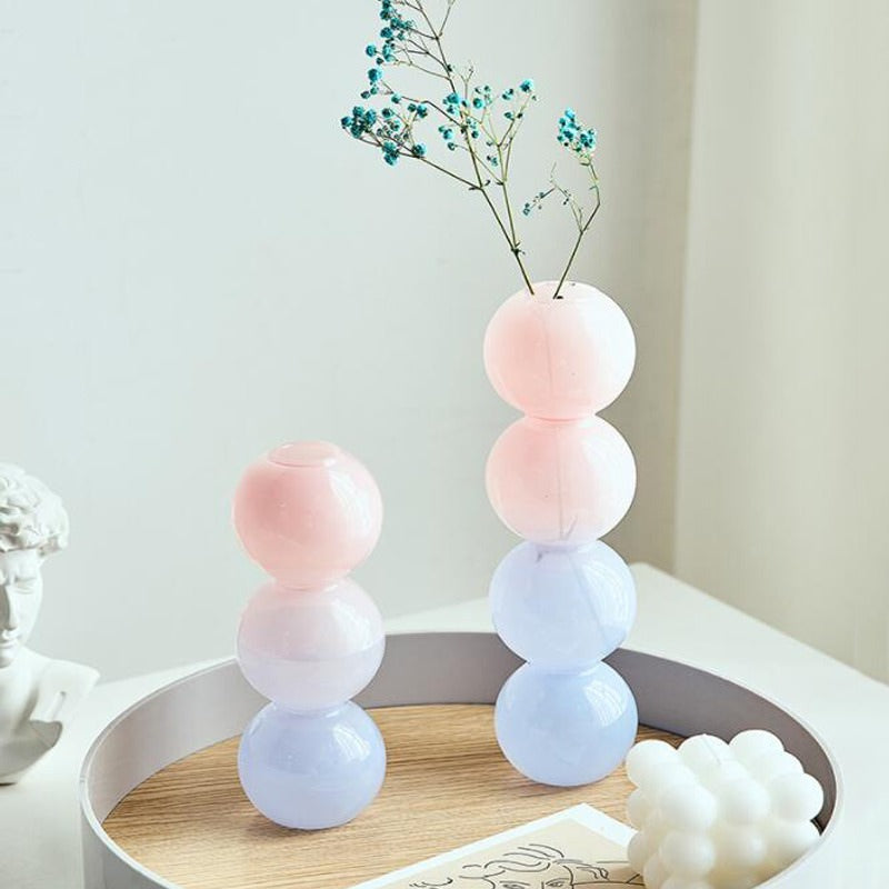 Pastel Glass Bubble Vase AESTHETIC_Danish Pastel SUB CATEGORY_Desk Accessories SUB CATEGORY_Vases