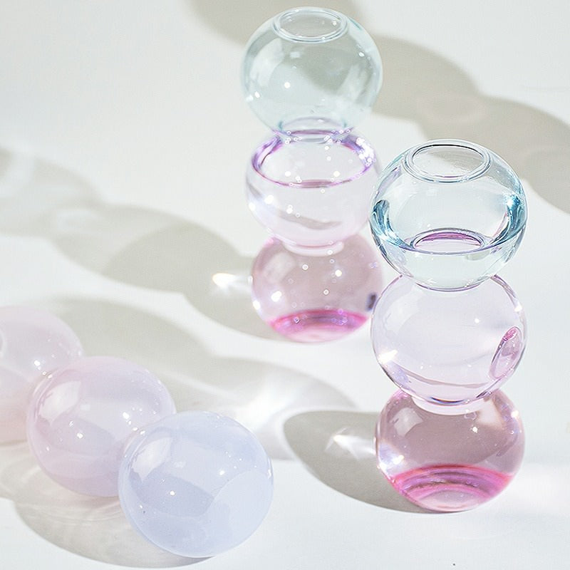 Pastel Glass Bubble Vase AESTHETIC_Danish Pastel SUB CATEGORY_Desk Accessories SUB CATEGORY_Vases