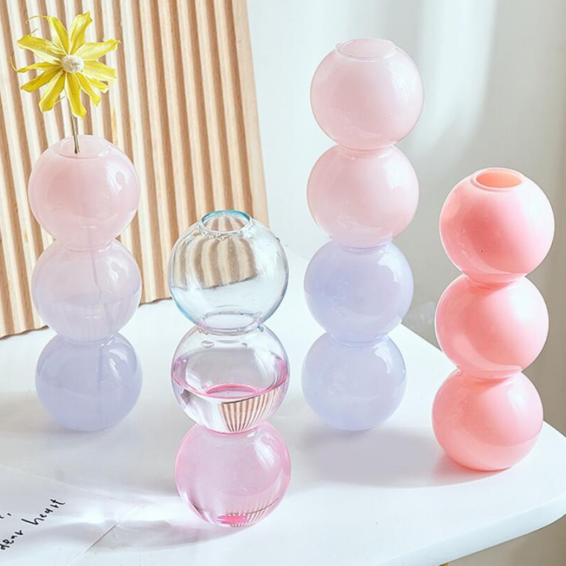 Pastel Glass Bubble Vase AESTHETIC_Danish Pastel SUB CATEGORY_Desk Accessories SUB CATEGORY_Vases