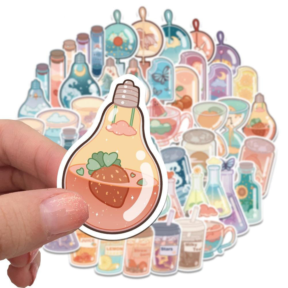 Pastel Kawaii Flask Sticker Pack