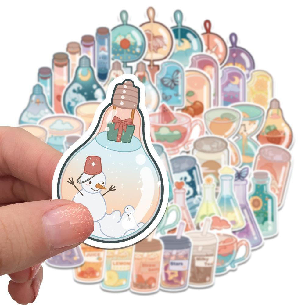 Pastel Kawaii Flask Sticker Pack