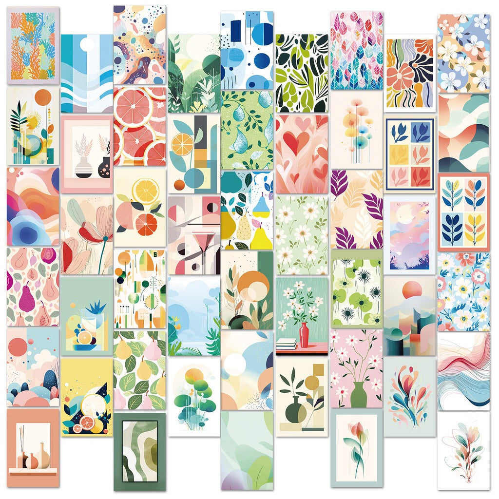 Pastel Minimalist Print Wall Collage Cards Kit