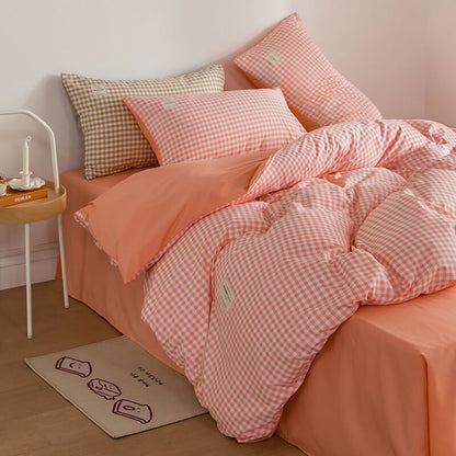 Mini Plaid Print Pastel Bedding Set SUB CATEGORY_Bedding Sets