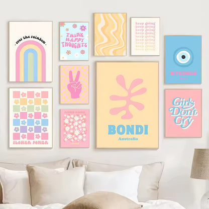 Pastell Positivity Wandcollage Leinwandposter