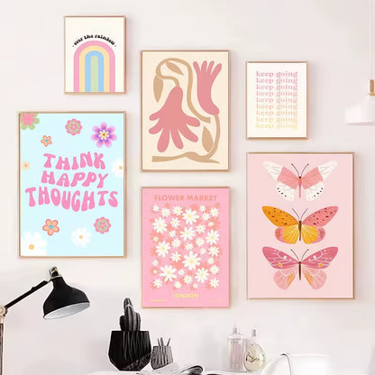 Pastell Positivity Wandcollage Leinwandposter