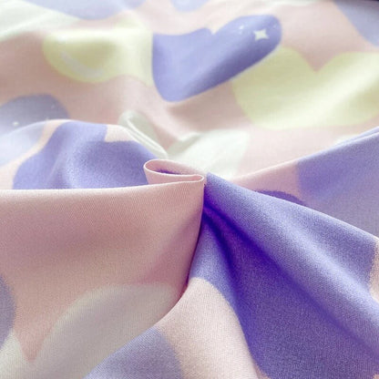 Pastel Purple Hearts Bedding Set bed sheet bedsheets heart pastel pastel bedding pastel duvet pastel room pastel sheets SUB CATEGORY_Bedding Sets