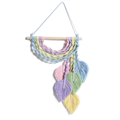 Pastel Rainbow Macrame Tassels Wall Decor AESTHETIC_Boho macrame hanging SUB CATEGORY_Wall Decor