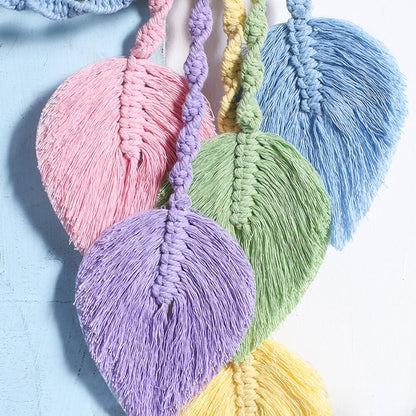 Pastel Rainbow Macrame Tassels Wall Decor AESTHETIC_Boho macrame hanging SUB CATEGORY_Wall Decor