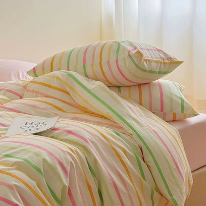 Colorful Pastel Stripes Bedding Set