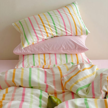 Colorful Pastel Stripes Bedding Set