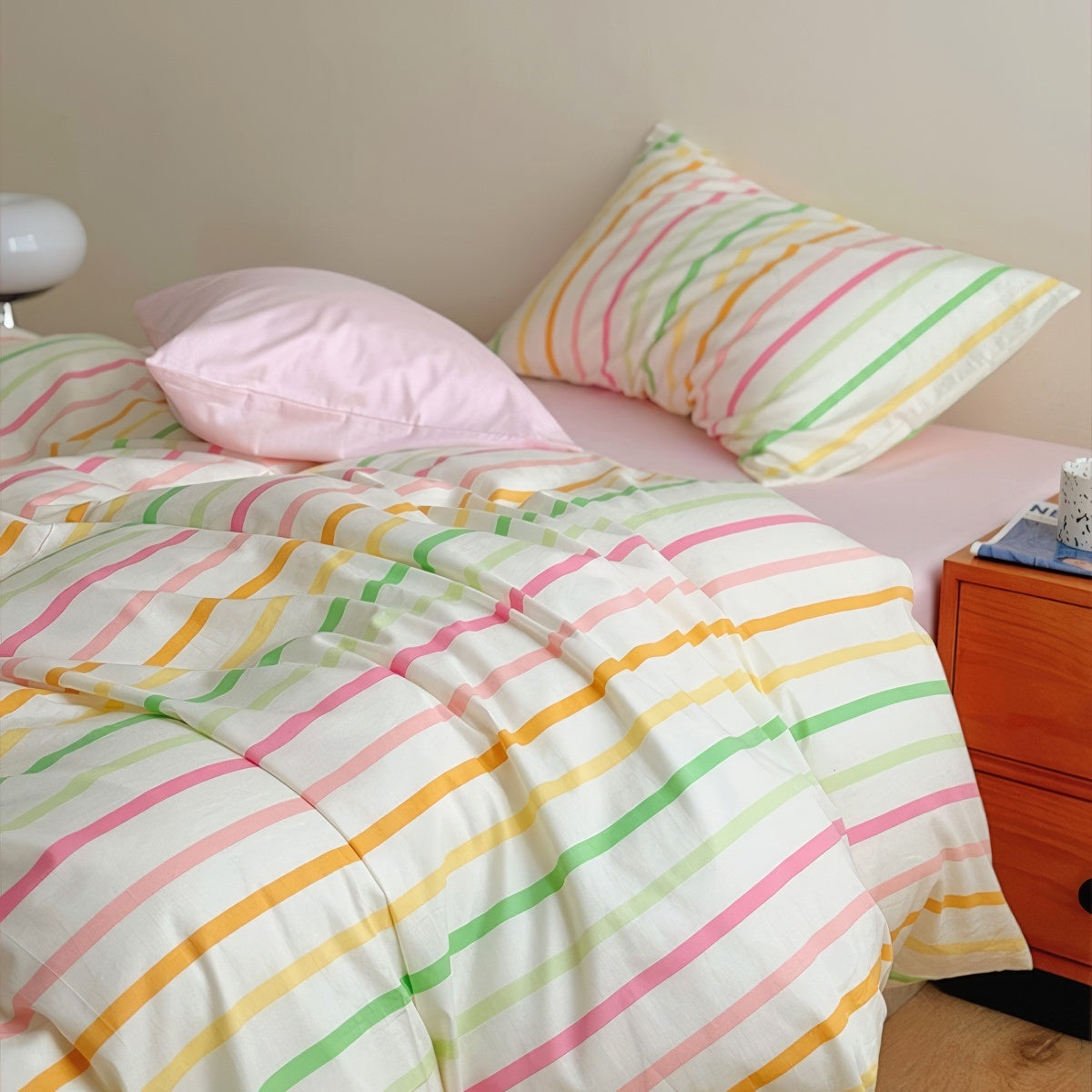 Colorful Pastel Stripes Bedding Set