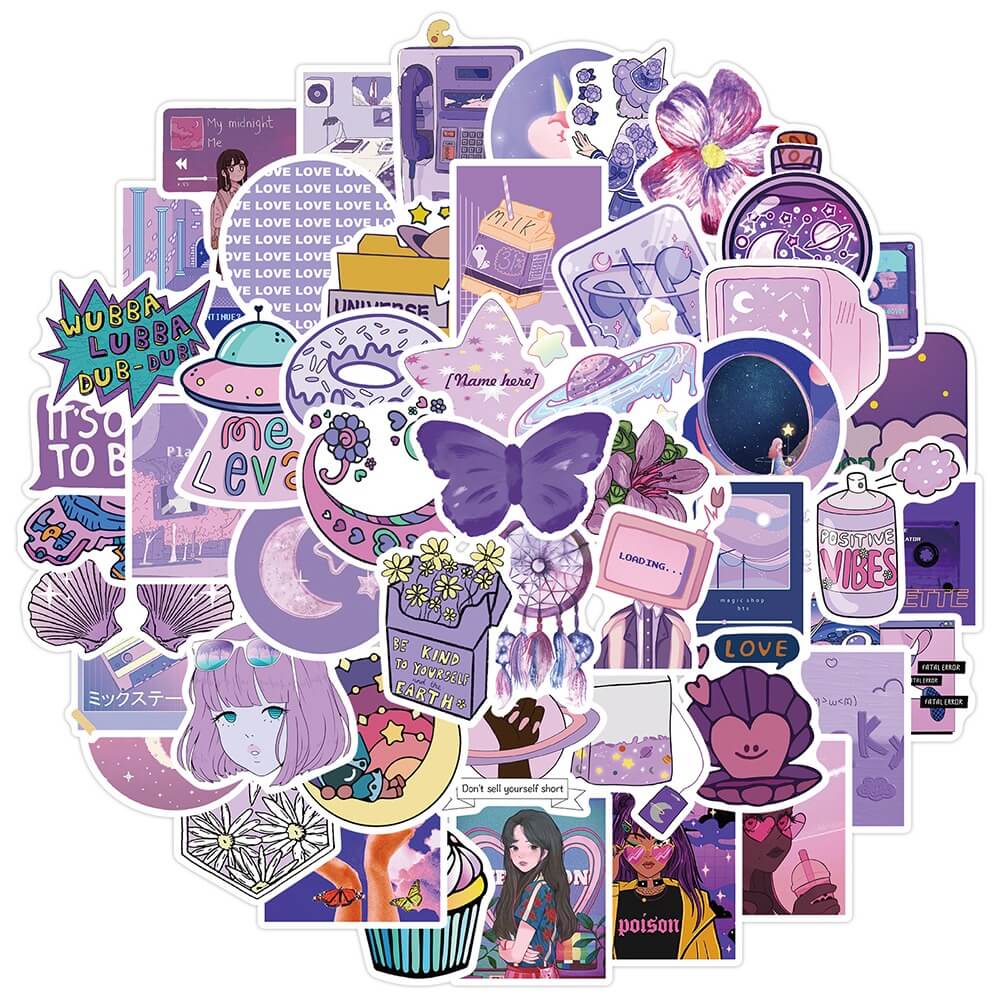 Violet Aesthetic Pastel Sticker Pack