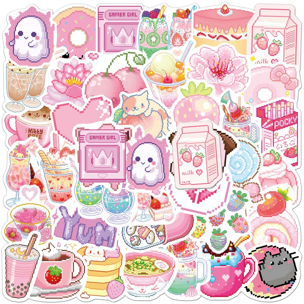 Pink Pixeled Sticker Pack AESTHETIC_Soft Girl SUB CATEGORY_Stickers