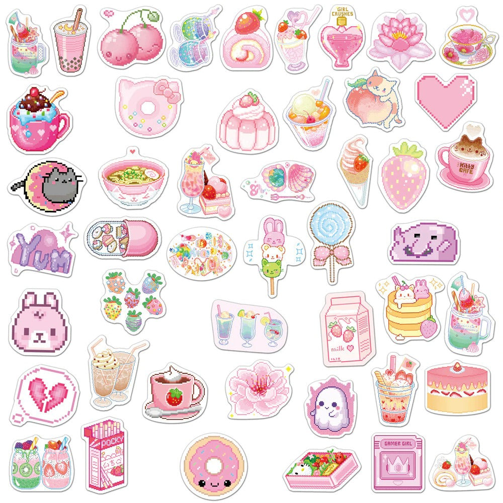 Pink Pixeled Sticker Pack AESTHETIC_Soft Girl SUB CATEGORY_Stickers