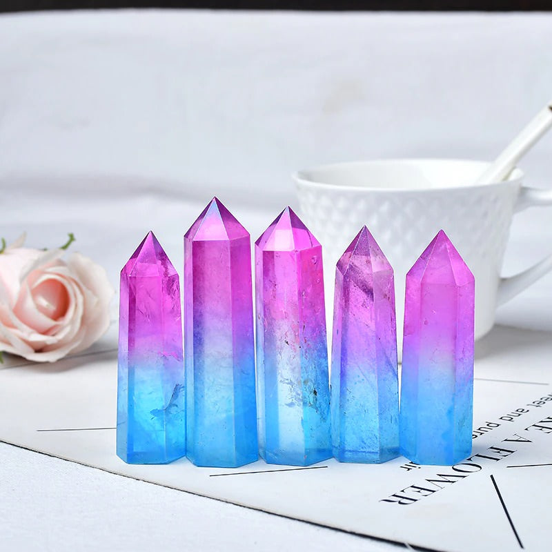 Pink and Blue Quartz Tower Crystal AESTHETIC_Fairycore AESTHETIC_Witchcore