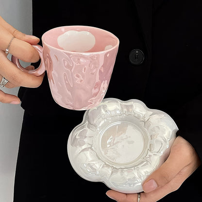 Pink Cloud Ceramic Coffee Cup Set
