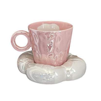 Pink Cloud Ceramic Coffee Cup Set