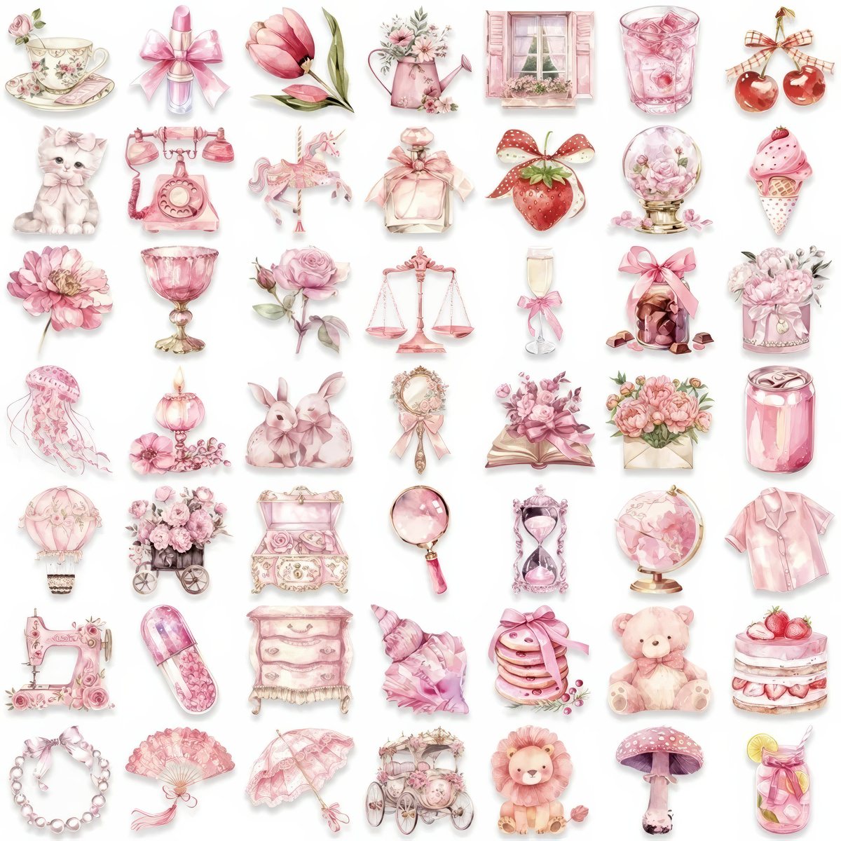Pink Coquette Girl Aesthetic Sticker Pack