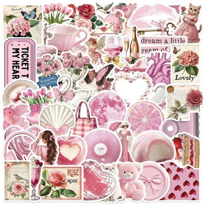 Coquette Aesthetic Pink Sticker Pack
