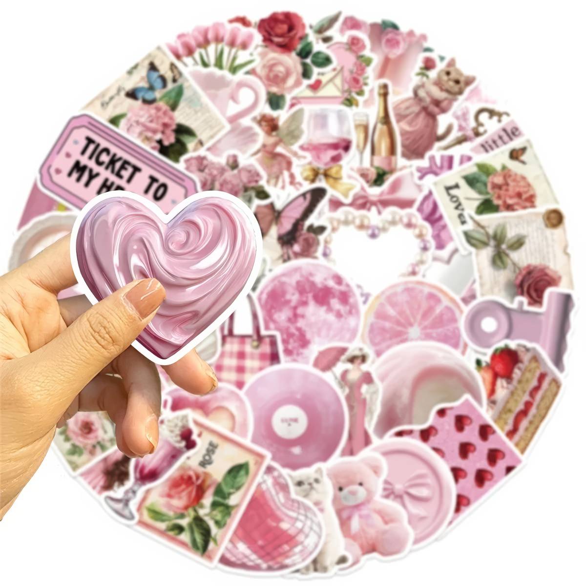Coquette Aesthetic Pink Sticker Pack