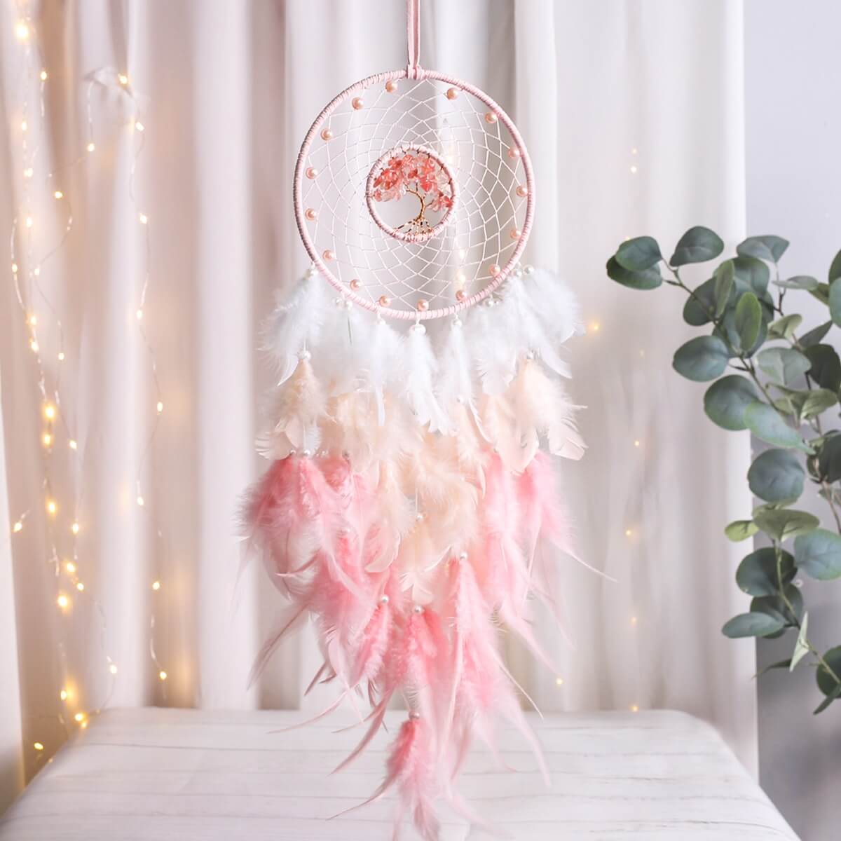 Pink Feather Dream Catcher