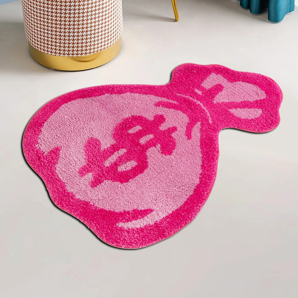 Pink Money Bag Tufted Accent Rug AESTHETIC_Soft Girl SUB CATEGORY_Rugs