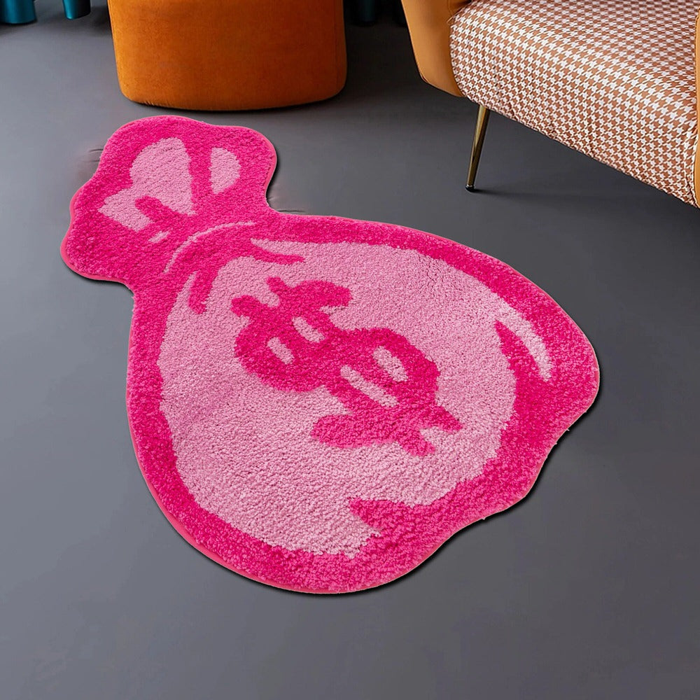 Pink Money Bag Tufted Accent Rug AESTHETIC_Soft Girl SUB CATEGORY_Rugs