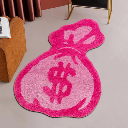 Pink Money Bag Tufted Accent Rug AESTHETIC_Soft Girl SUB CATEGORY_Rugs