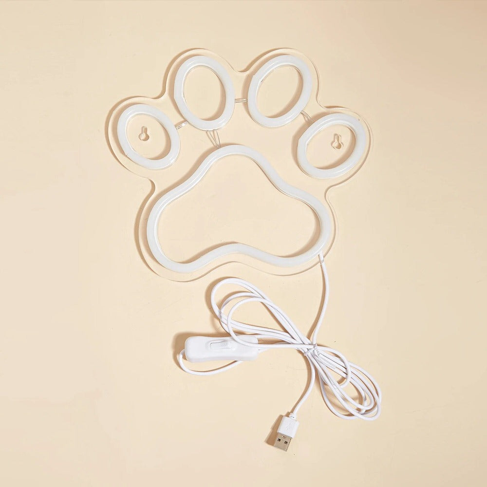 Pink Cat Paw LED Neon Sign